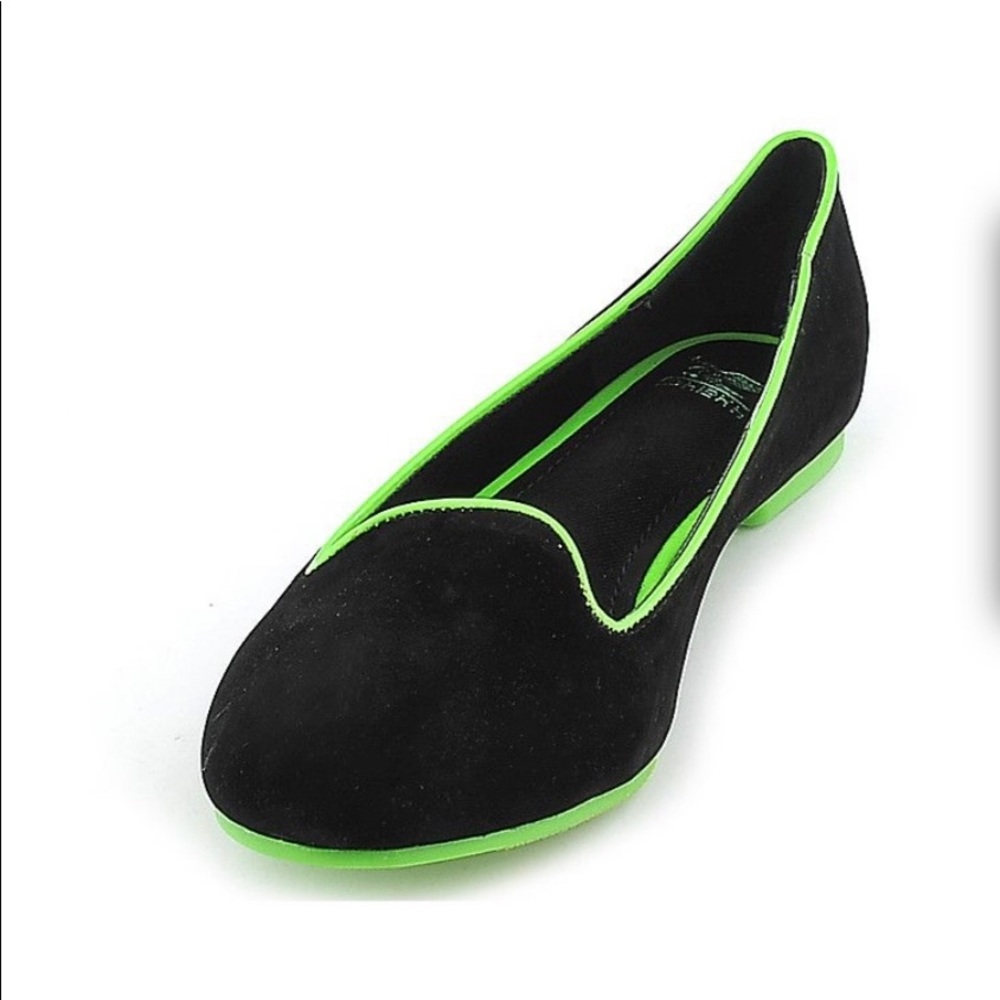 Neon Green Trim Flats